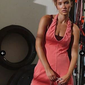 Free People Hot Shot halter romper NWT color is hibiscus